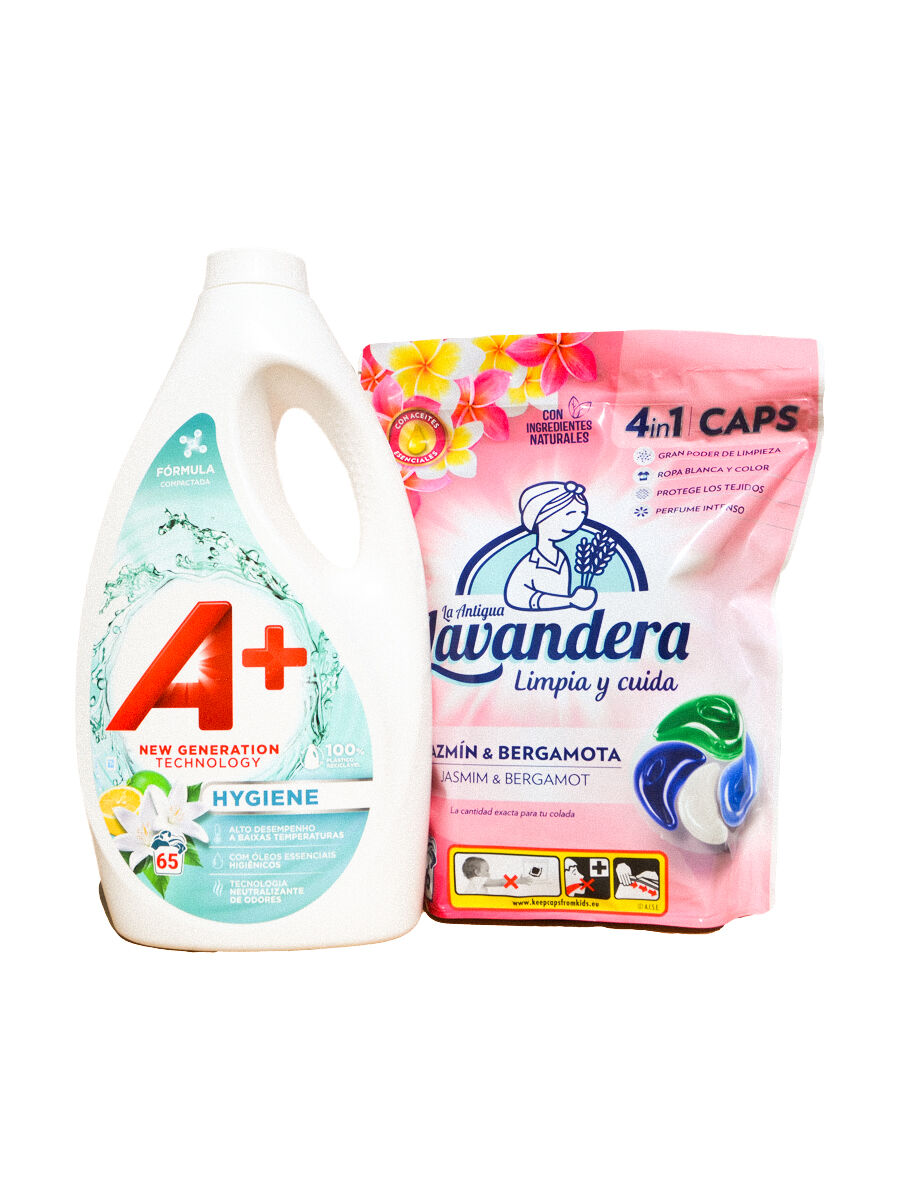 014 КомбоАкция  : Гель А+ Hygiene Aqua Boost 2,92 л. + Капсулы  A+ Fresh Flowers 38шт.*22г.