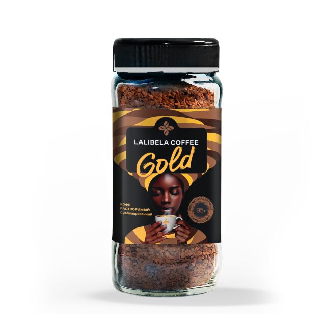 Кофе растворимый Lalibela coffe Gold 95г стекл.банка (сублимированный)