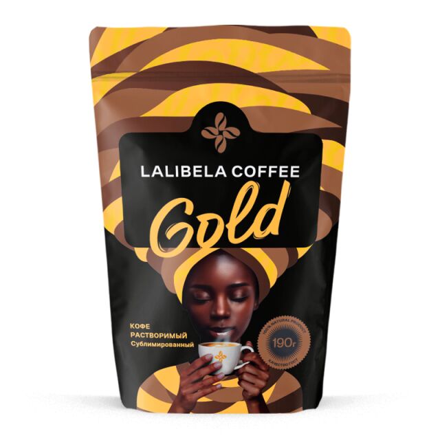 Кофе растворимый Lalibela coffe Gold 190г дой-пак (сублимированный)