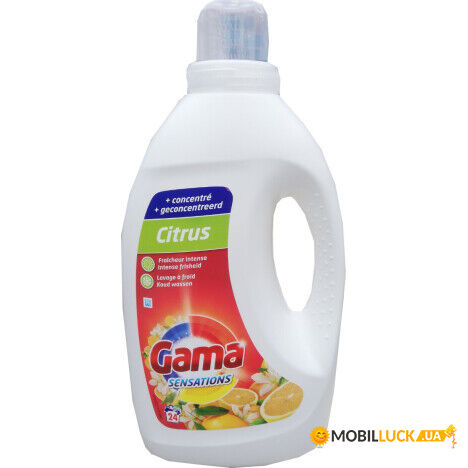 Гель для стирки GAMA SENSATIONS CITRUS  универсальный  с ароматом цитруса 1,2 л (24 стирки)