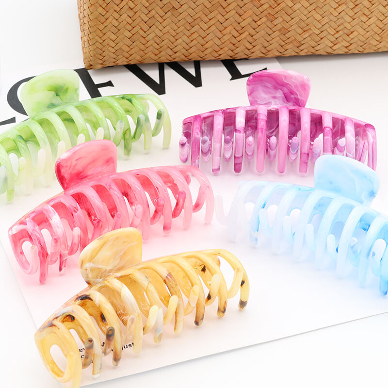 Заколка для волос крабик "Мраморные кольца" 11 x 4.5 x 5.5 см TS10055