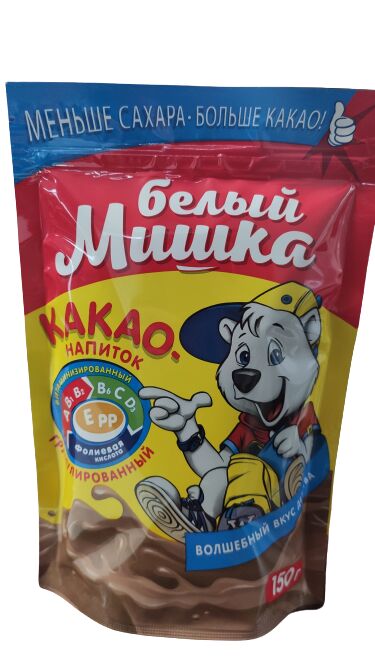 Какао-напиток гранула БЕЛЫЙ МИШКА ZIP 150г