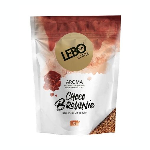 Кофе растворимый сублимированный с ароматом шоколада "LEBO CHOCO BROWNIE", 70г