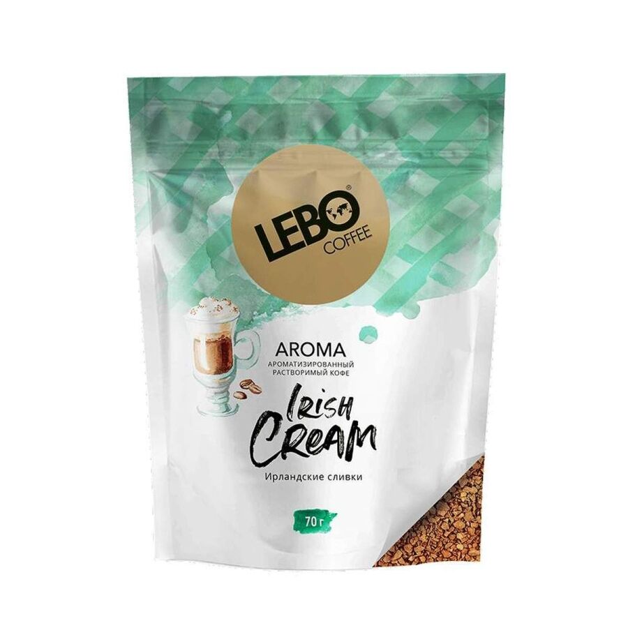 Кофе растворимый сублимированный с ароматом ирландских сливок "LEBO IRISH CREAM", 70г