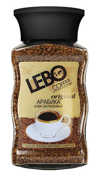 Кофе растворимый сублимированный "LEBO Original", ст/б 100г