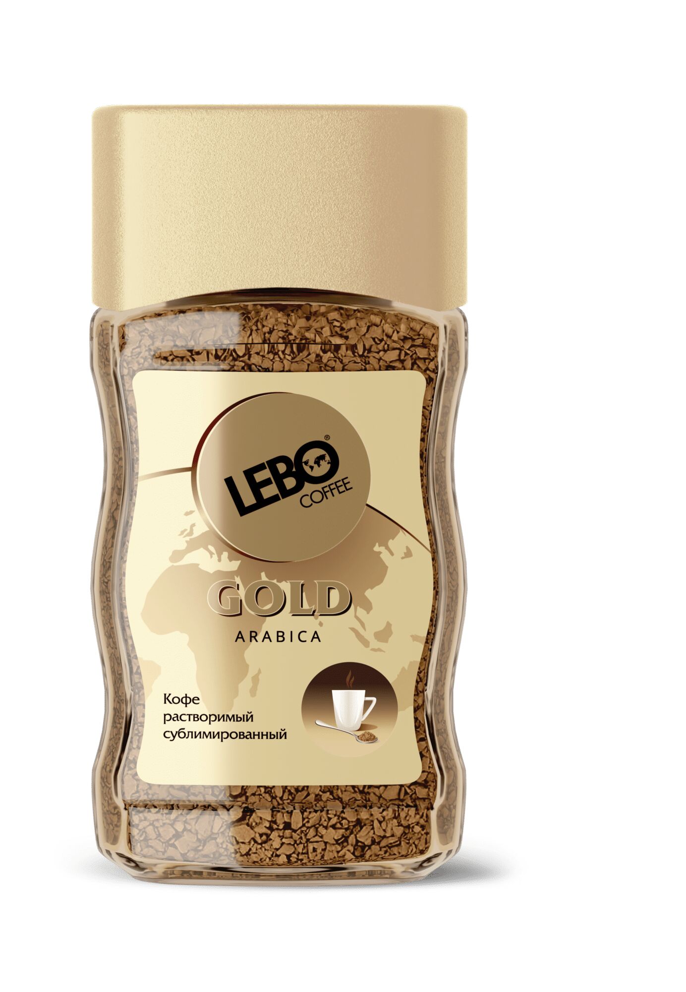 Кофе растворимый сублимированный "LEBO GOLD", ст/б 100г