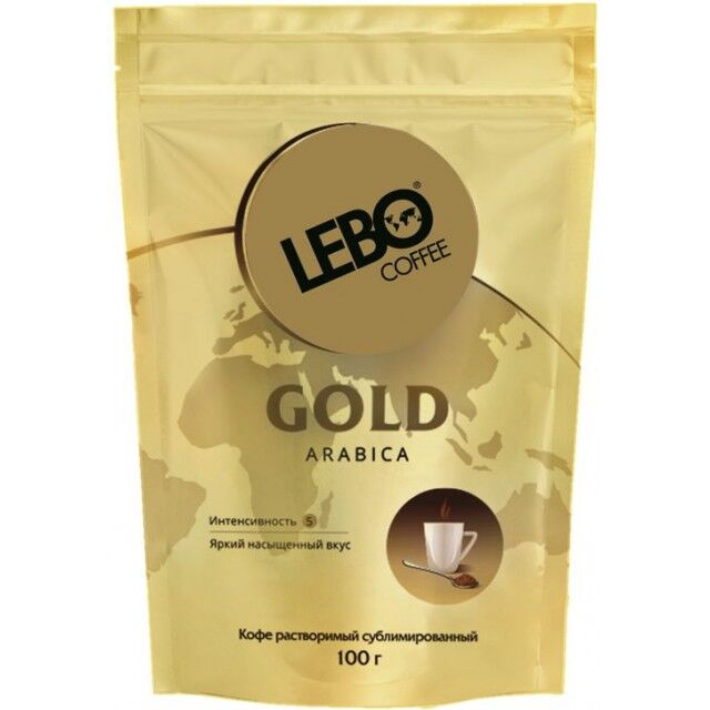 Кофе растворимый сублимированный "LEBO GOLD", дой-пак 100г