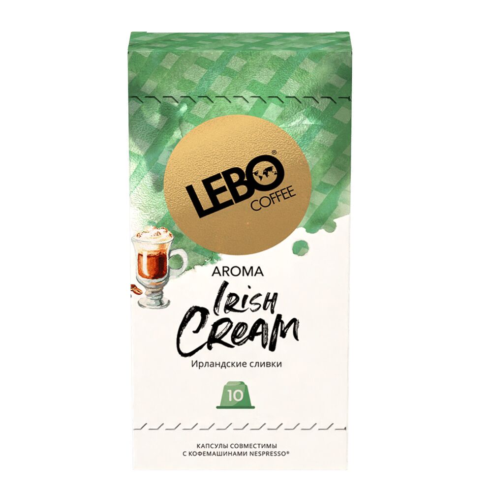 Кофе натуральный жареный молотый в капсулах с аром. ирл. сливок "LEBO IRISH CREAM"