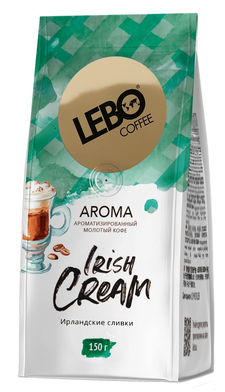 Кофе жареный молотый Арабика с ароматом ирландских сливок "LEBO IRISH CREAM"