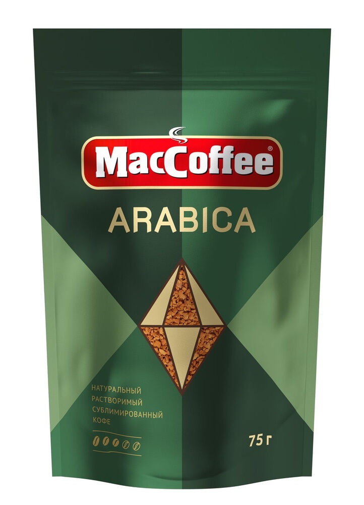 Кофе натуральный растворимый сублимированный "ARABICA" т.з. "MacCoffee" д/пак 75г