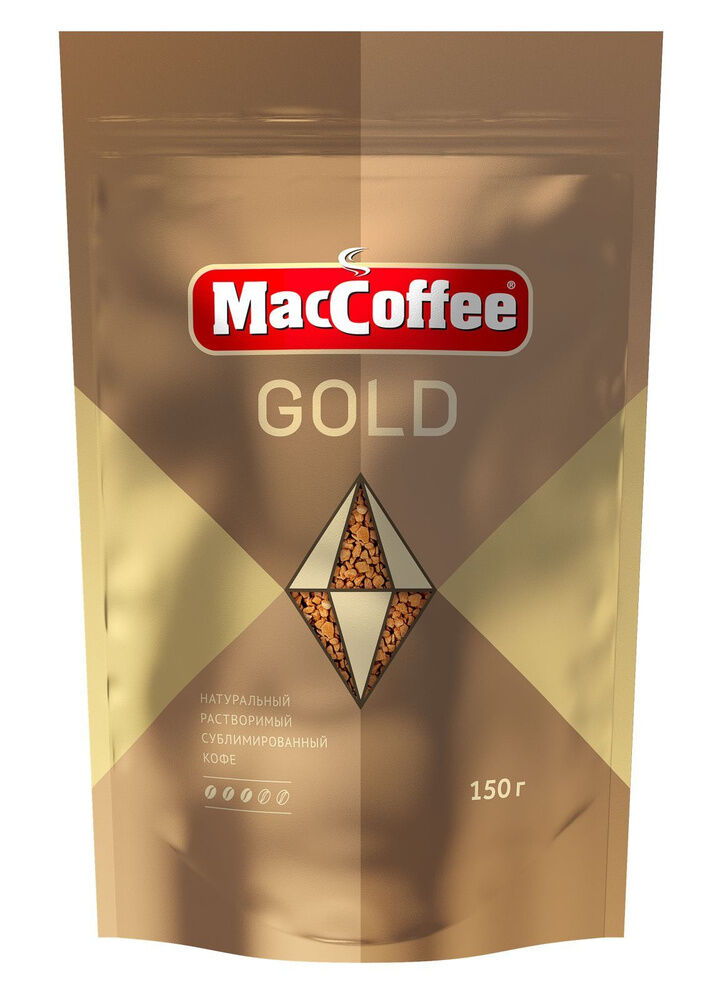 Кофе натуральный растворимый сублимированный "GOLD" т.з. "MacCoffee" д/пак 150г