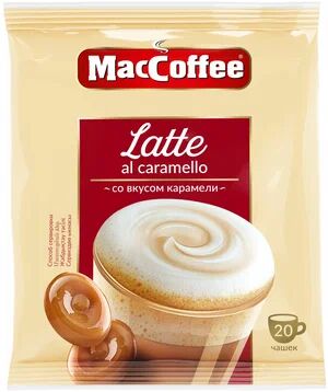 Напиток кофейный растворимый LATTE со вкусом карамели т.з. "MacCoffee" м/уп 22г*20*20