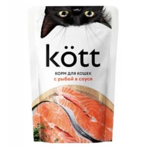 Корм для кошек с Рыбой в соусе ТМ "Kott" (пауч-пакет) 75г.