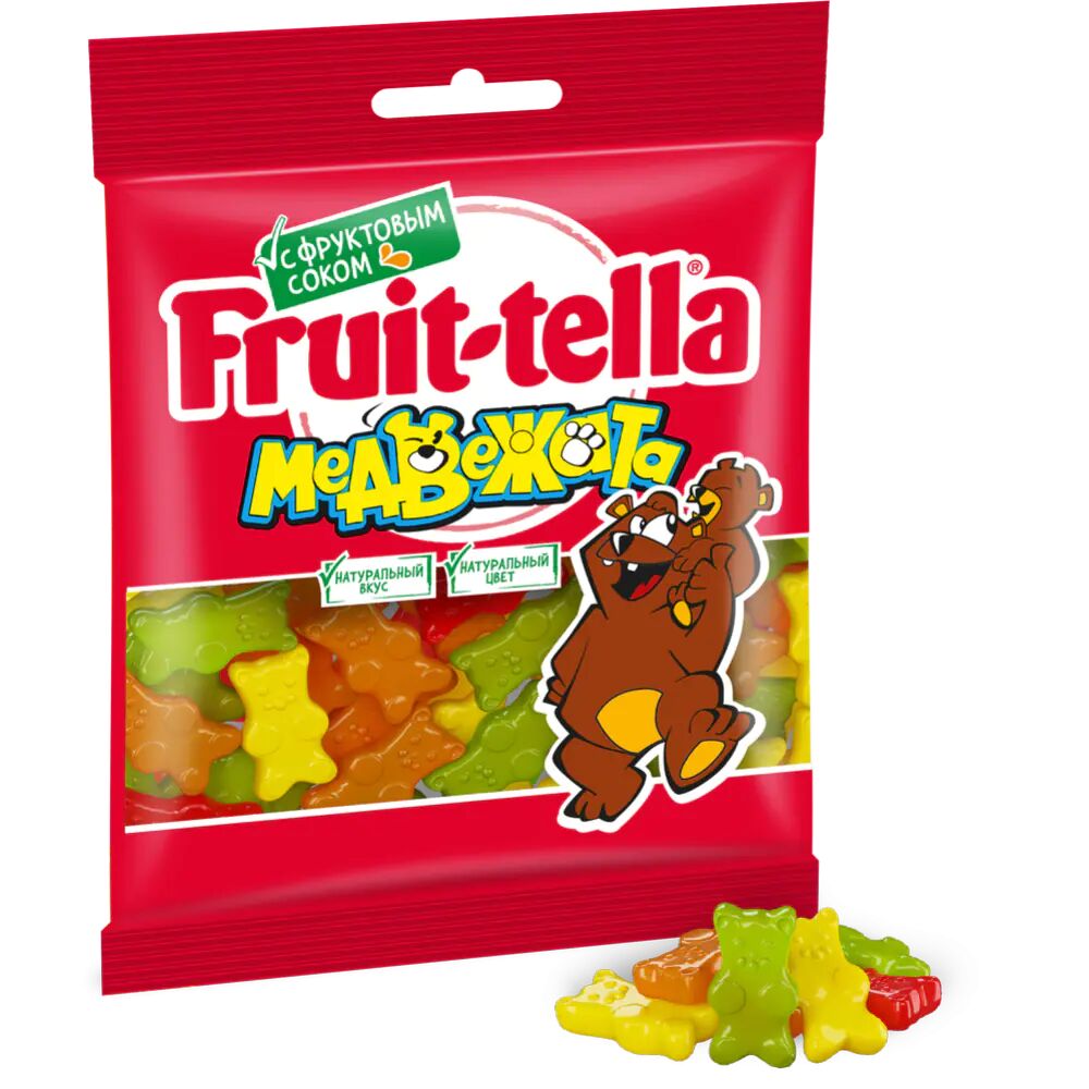 Жевательный мармелад Фруттелла "Медвежата" со вкусом апельсина, яблока, лимона, клубники 70г