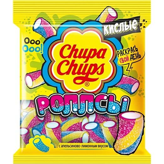Жевательный мармелад Чупа Чупс "Роллсы" с апельсиново-лимонным вкусом 70г
