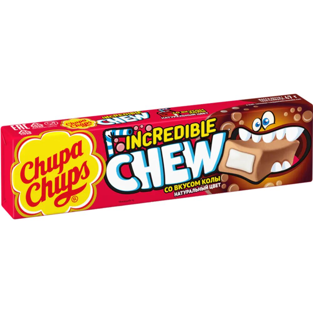 Жевательные конфеты "Чупа чупс" "INCREDIBLE CHEW"со вкусом колы 47г