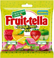 Жевательные конфеты"FRUTTELLA кислый микс 2в 1" со вкусом яблока и клубники,лимона и малины 70г