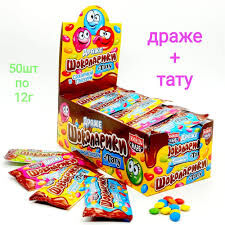 Драже в сахарной глазури Шоколадная радуга (с татуировкой) 50*12г