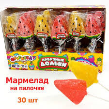 Жевательный мармелад на палочке Фрутиска (Арбузные дольки) 30*13г