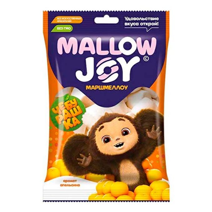 Изделие кондитерское сахарное Маршмеллоу с ароматом апельсина "MALLOW JOY" (Чебурашка) 24шт*100г