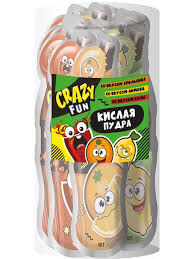 Изделие кондитерское сахарное кислая пудра со вкусом апельсина,колы,лимона CRAZY FUN 30шт*10г