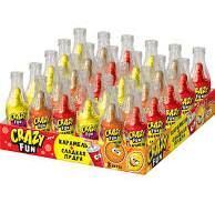 Карамель леденцовая на палочке с пудрой со вкусом колы,лимона,апельсина (бутылочки с пудрой)CRAZY FUN 30шт*4г