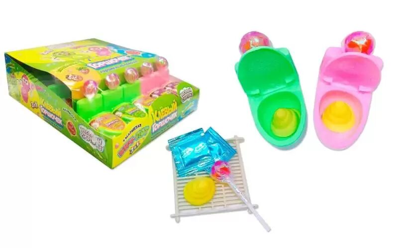 Карамель леденцовая на палочке+мармелад+взрывающаяся карамель Веселый сюрприз (Клевый горшочек) 20*8г