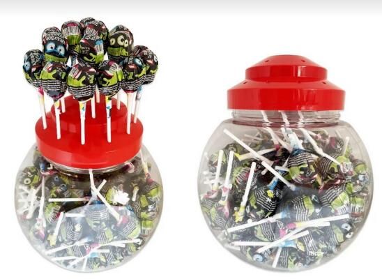 Карамель леденцовая на палочке "Кислотное Чудище" с ароматом смородины, банка 125*17г