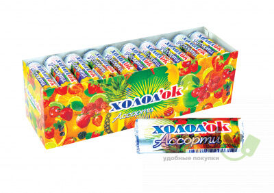 Конфеты "Холодок" таблетированные со вкусом "Ассорти", стик, дисплей-бокс, 30*15г