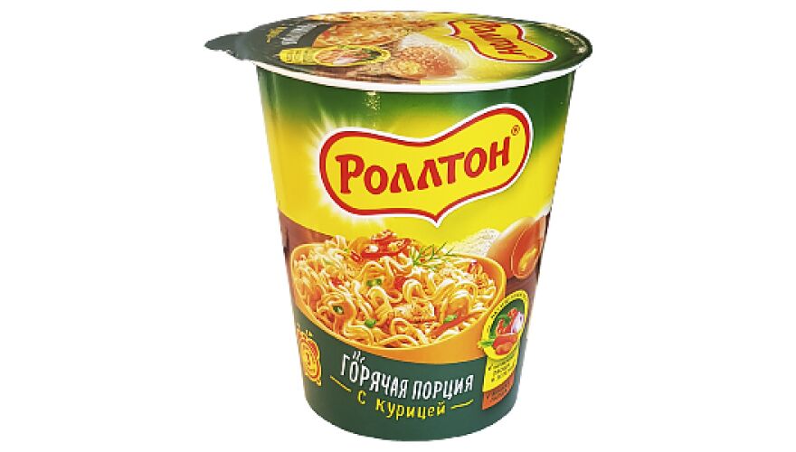 Изделия макаронные быстрого приготовления яичные с курицей "Роллтон"70г