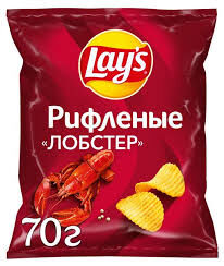 Чипсы рифленые со вкусом Лобстер (70г) ТМ "Lay s"