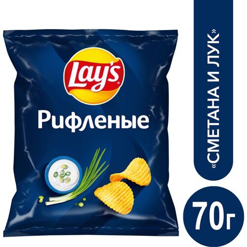 Чипсы со вкусом Сметаны и Лука (70г) ТМ "Lay s"