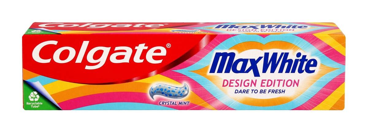 Зубная паста Colgate MaxWhite Кристальная Мята 100 мл (Design Edition)