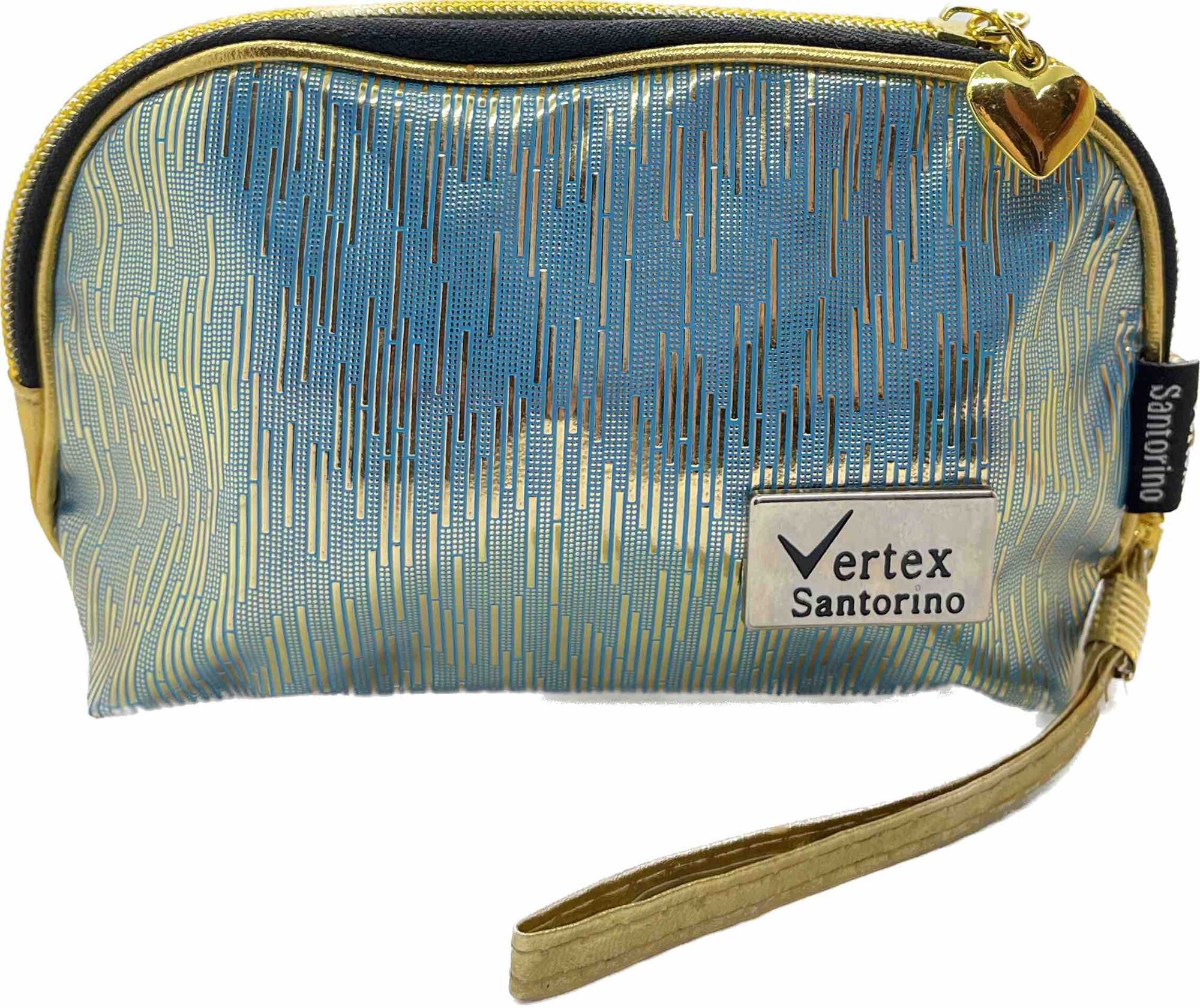 Косметичка BORSA с золотой молнией *синий* 8583-C
