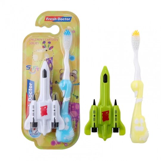 Зубная щетка YS5002  детская с игрушкой "Самолет" (*12*288)