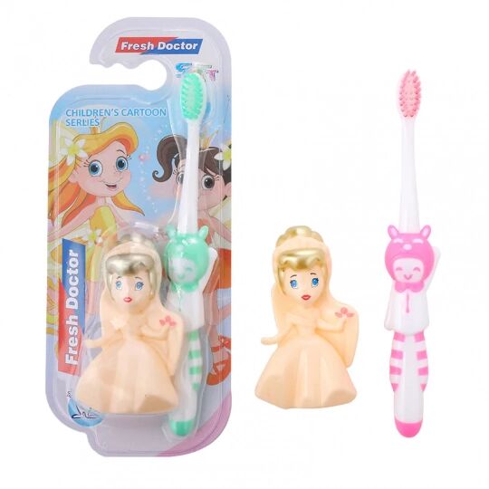 Зубная щетка YS5006  детская с игрушкой "Принцесса" (*12*288)