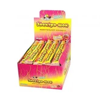 Жевательная конфета "Электрошок" с начинкой с аром. клубники 50*20г