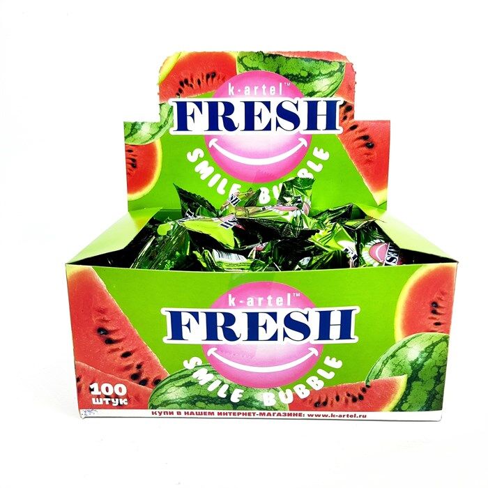 Жевательная резинка "FRESH SMILE Bubble" драж. со вкусом арбуза 3г*100шт