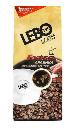 Кофе жареный молотый Арабика среднеобжаренный для чашки "LEBO EXTRA", 200г*12шт