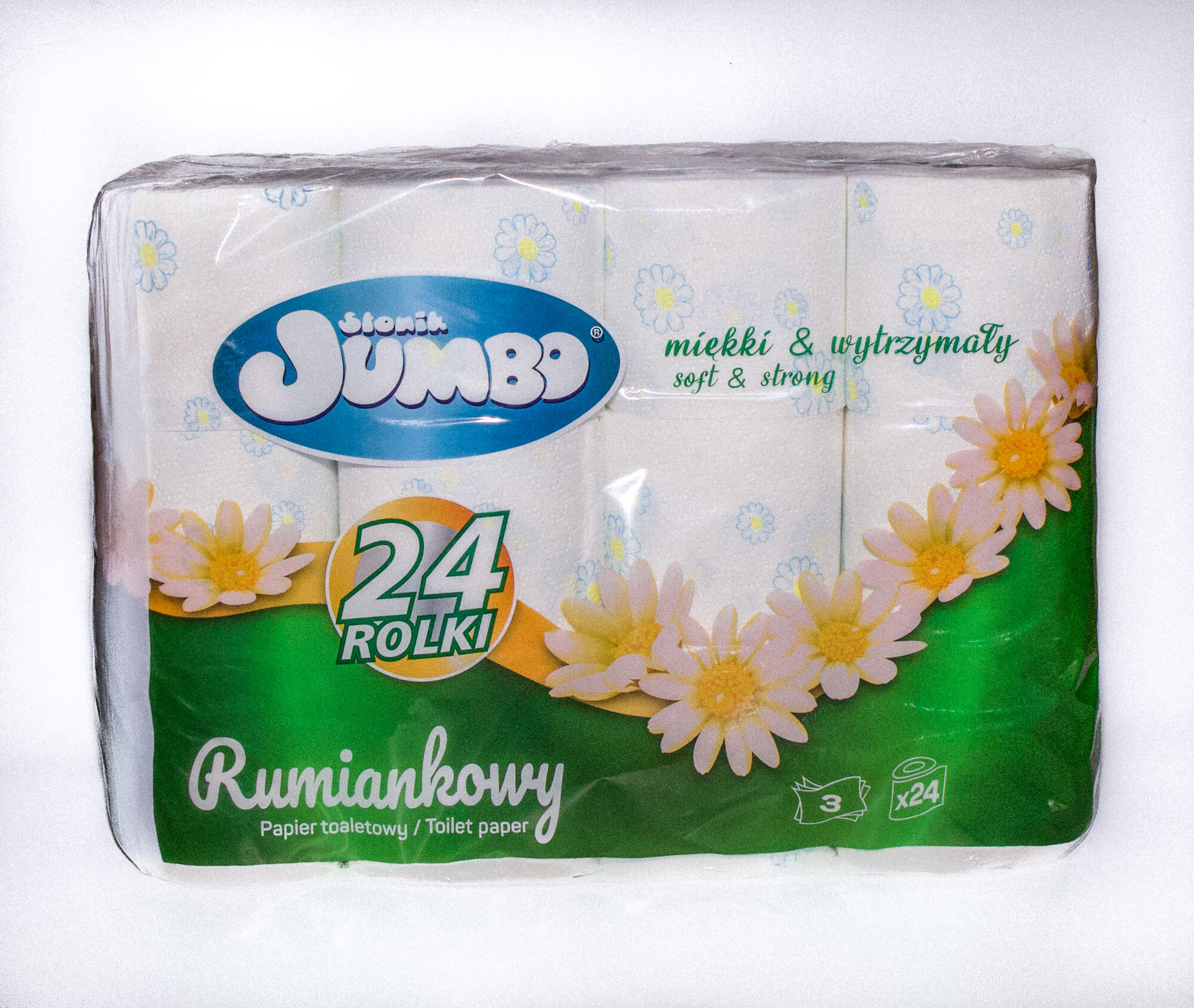 Бумага туалетная SLONIK Jumbo Rumianek 24 рулона, 3 слоя