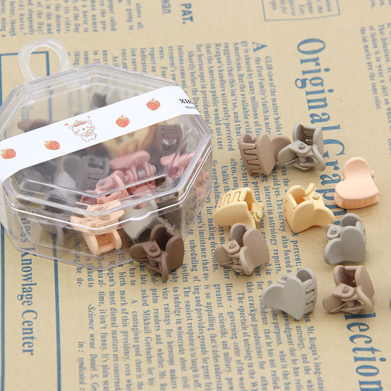 Заколки для волос Pretty Girl , набор 15 шт крабики "Сердце" (разноцветные)