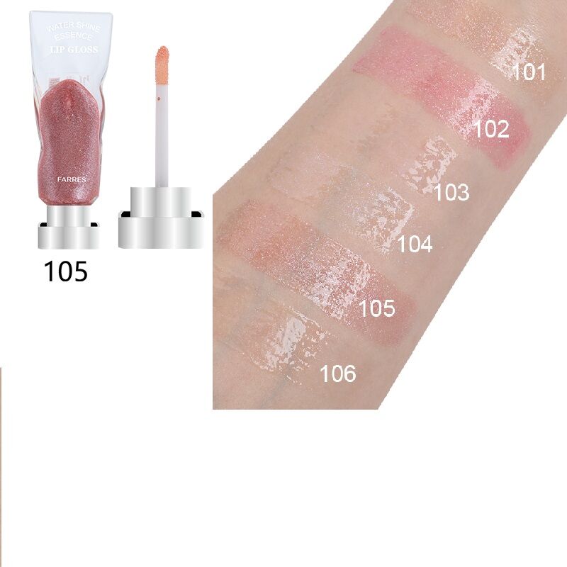 Блеск для губ Farres 7047-105 с эффектом жидкого стекла (кремовый кашемир) Water shine essence (*3*