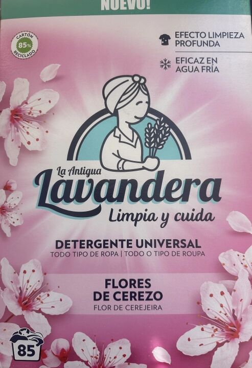 Порошок LA ANTIGUE LAVANDERA стиральный универсальный Flores de Cerezo/ Цветы вишни, картон, 4,675 кг, (85 стирок) (розовый)