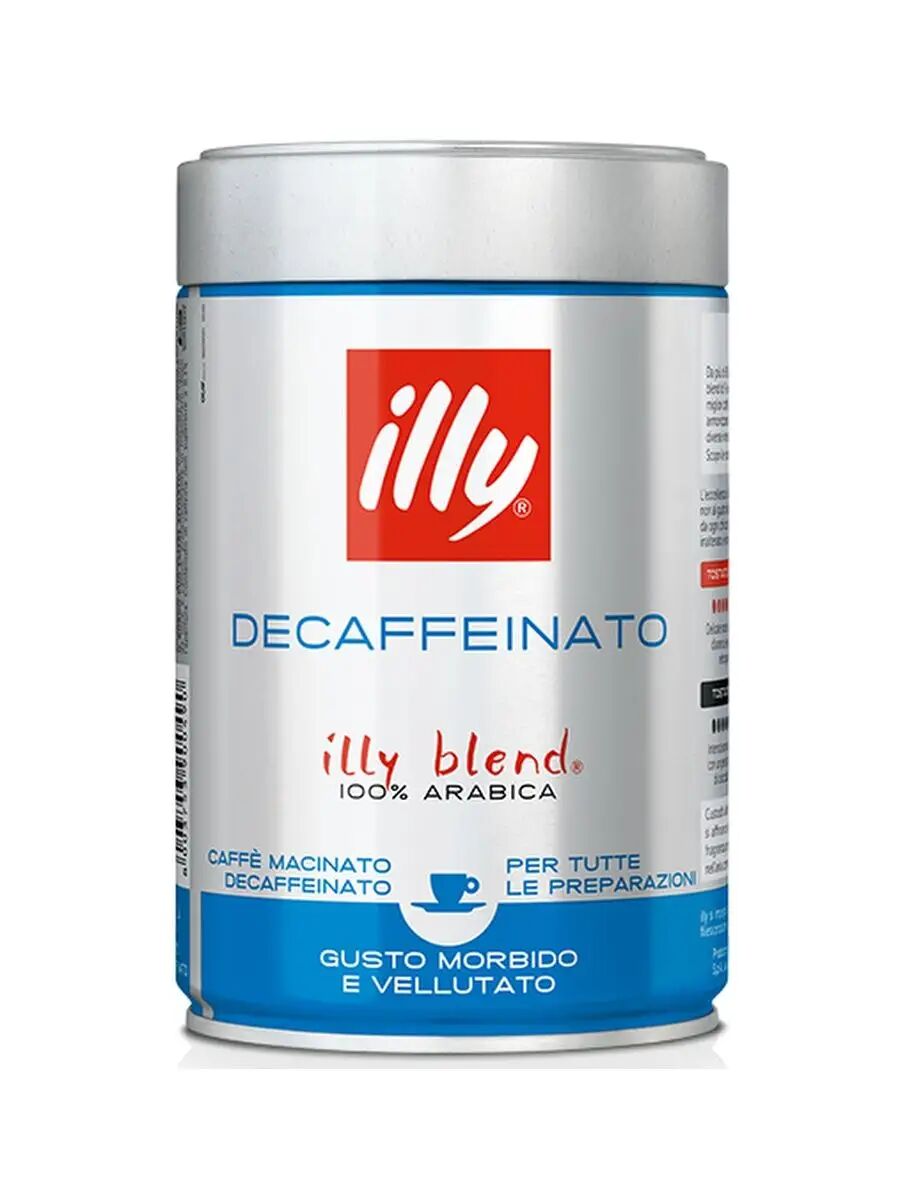 Кофе молотый ILLY DECAFFEINATO 250 гр в жестяной банке