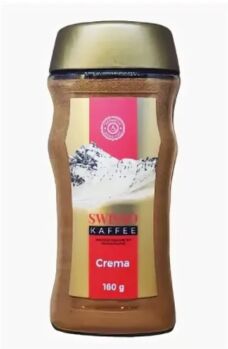 Кофе растворимый SWISSO Kaffee Crema 160 гр в стеклянной банке