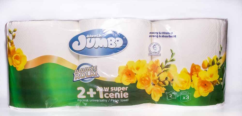 Бумажные полотенца SLONIK Jumbo 3 рулона, 2 слоя