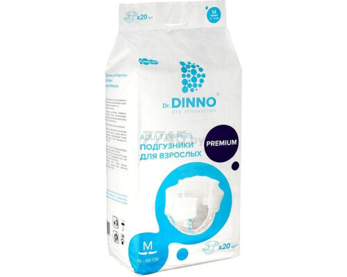 Подгузники для взрослых Dr.DINNO Premium размер M 20 шт