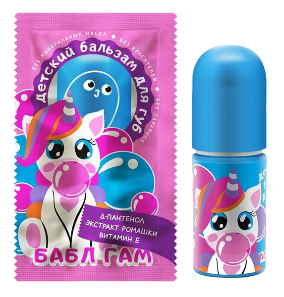 Детский бальзам для губ Galant Cosmetic "Бабл гам" 3,8 г в коррексе (20 шт)