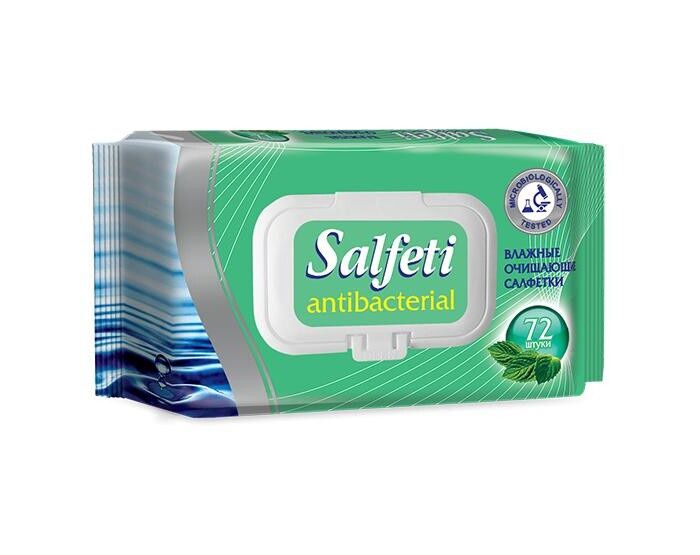 Салфетки влажные очищающие антибактериальные "Salfeti" №72 72 шт.