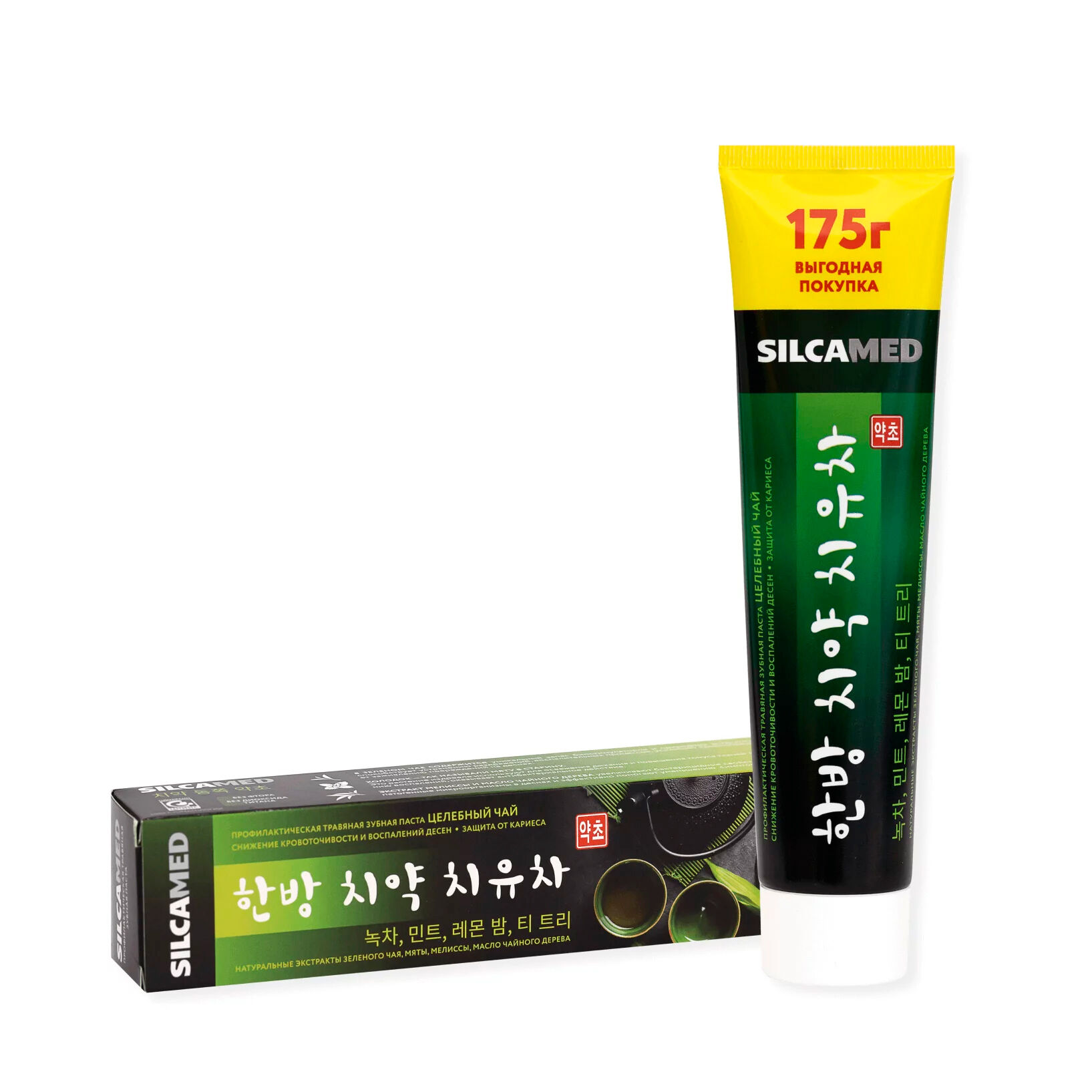 Профилактическая травяная зубная паста SILCAMED «Целебный чай» 175 г